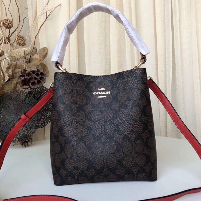 ⚡️⚡️Túi Bucket xuất dư - sẵn hàng - đen chữ dây đỏ⚡️⚡️