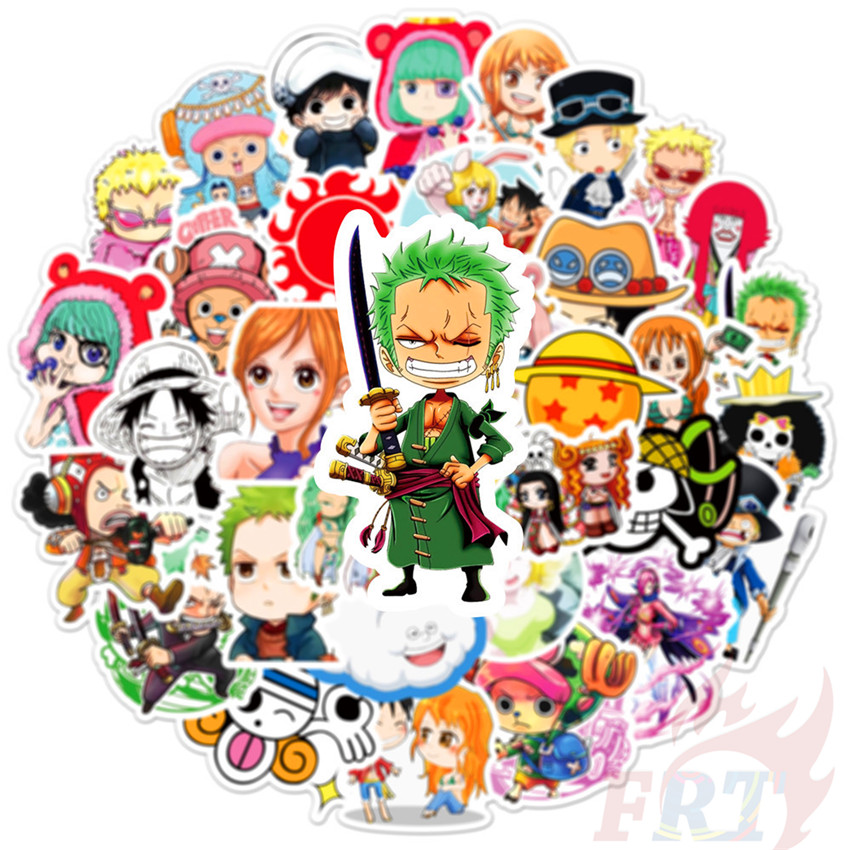 ☠ One Piece . Sailing Adventure 2022 Series 04 Stickers ☠ 50Pcs/Set Anime Luffy Chopper Zoro Nami Waterproof DIY Fashion Decals Doodle Stickers