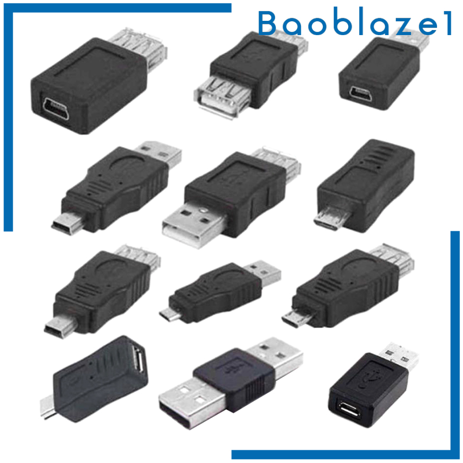Set 12 Bộ Chuyển Đổi Otg Usb 2.0 A Male Sang Female Micro-B | BigBuy360 - bigbuy360.vn
