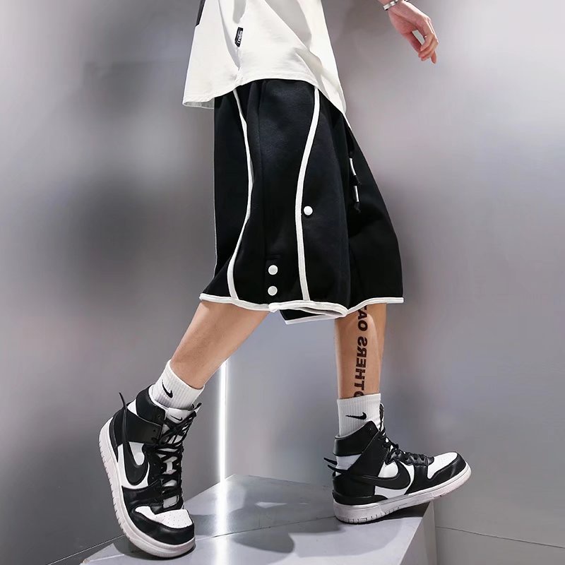 Quần Short Thể Thao Màu Trắng Đen Thời Trang Mùa Hè Cho Nam Size M-2XL