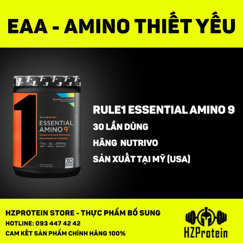 RULE1 EAA - HÔ TRỢ PHÁT TRIỂN CƠ VÀ PHỤC HỒI, BÙ CHẤT ĐIỆN GIẢI - 30 LẦN DÙNG