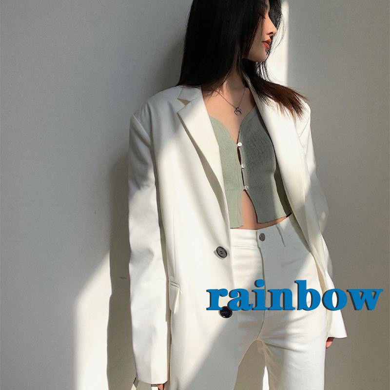 Áo Thun Lửng Tay Dài Màu Trơn Phối Hàng Nút Màu Cầu Vồng Thời Trang Cho Nữ | BigBuy360 - bigbuy360.vn