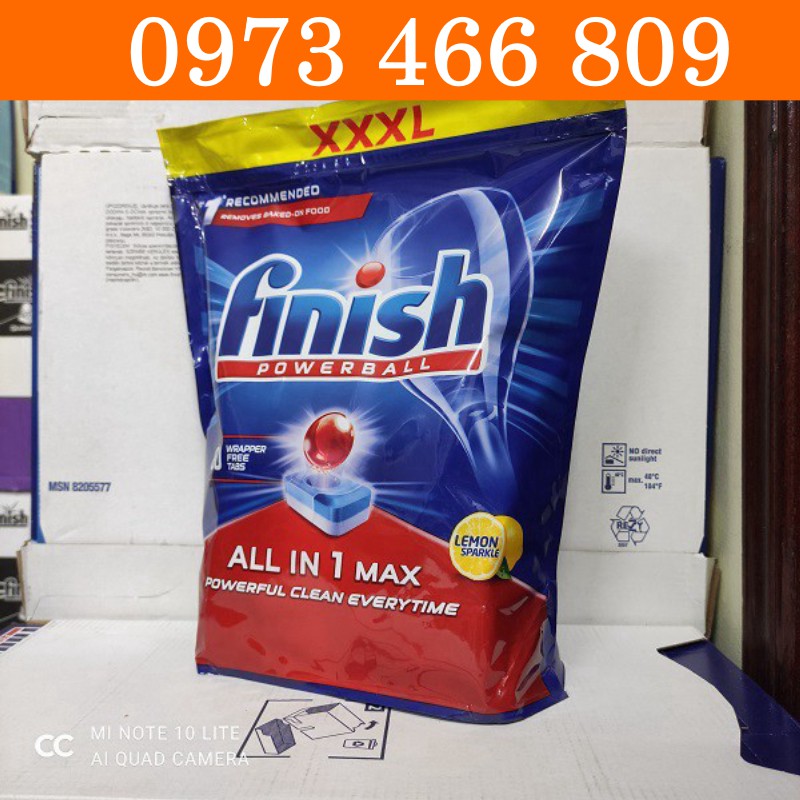 [khuyến mại dụng thử ] 1 viên rửa bát Finish All in 1 max trong gói 80 viên