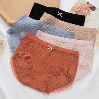 Com bo 10 quần lót cotton sần viền ren