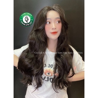 TÓC GIẢ 2 MÁI NỮ YURI TRAN [ ẢNH THẬT] DÁNG TÓC NGUYÊN ĐẦU 2 MÁI XOĂN LƠI BỒNG BỀNH 70Cm SIÊU ĐẸP-> màu nâu đen tự nhiên