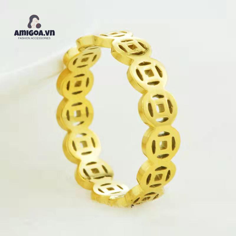 ✨✨Nhẫn Thép Titan Khắc Chữ Phong Cách Vintage