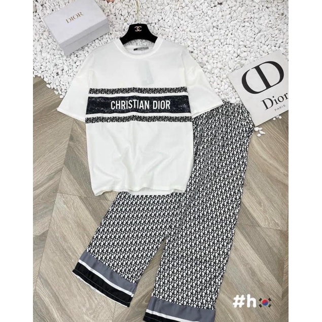 Set bộ áo cotton + quần lụa