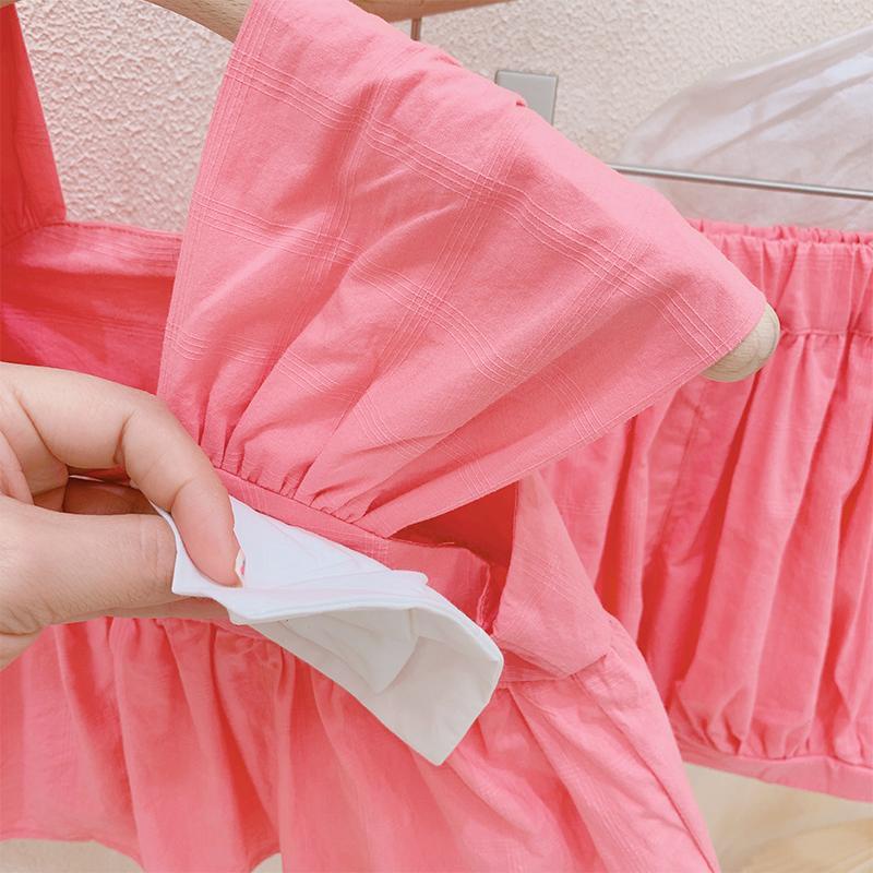 Bộ Áo Hai Dây Đính Nơ + Quần Dài Phong Cách Phương Tây Mới Dành Cho Bé Gái