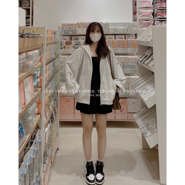 [Hàng sẵn]ÁO KHOÁC HOODIE ZIP FORM RỘNG chất nỉ bông siêu đẹp