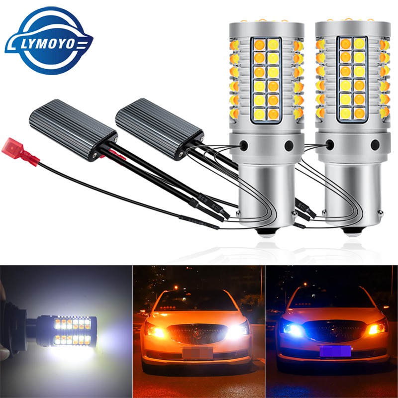 Set 2 đèn LED xi nhan Lymoyo Drl P21W Py21W Ba15S Bau15S T20 7440 W21W T25 3156 3030 69LED