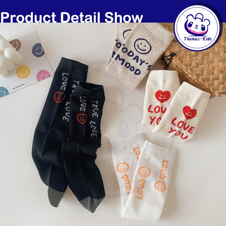 Vớ Cotton Dài Thoải Mái Họa Tiết Hoạt Hình Dễ Thương An Toàn Cho Bé Từ 1-12 Tuổi