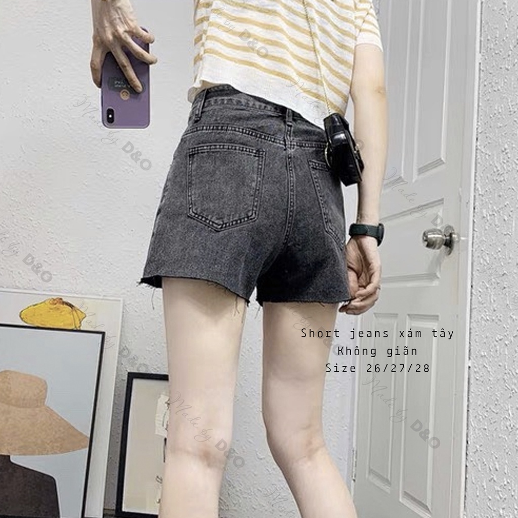 [40-52kg] Quần Đùi Short Dễ Thương, 2 Màu Xám Xanh, Không Giãn, Form Đẹp