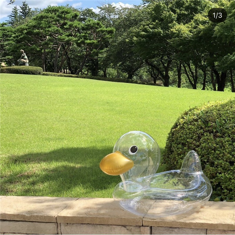 Phao bơi hình chú vịt trong suốt đáng yêu cho bé 1-4 tuổi