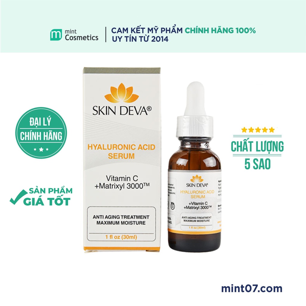 Serum cấp nước, giảm thâm và chống lão hoá Skin Deva HA + Vit C 30ml