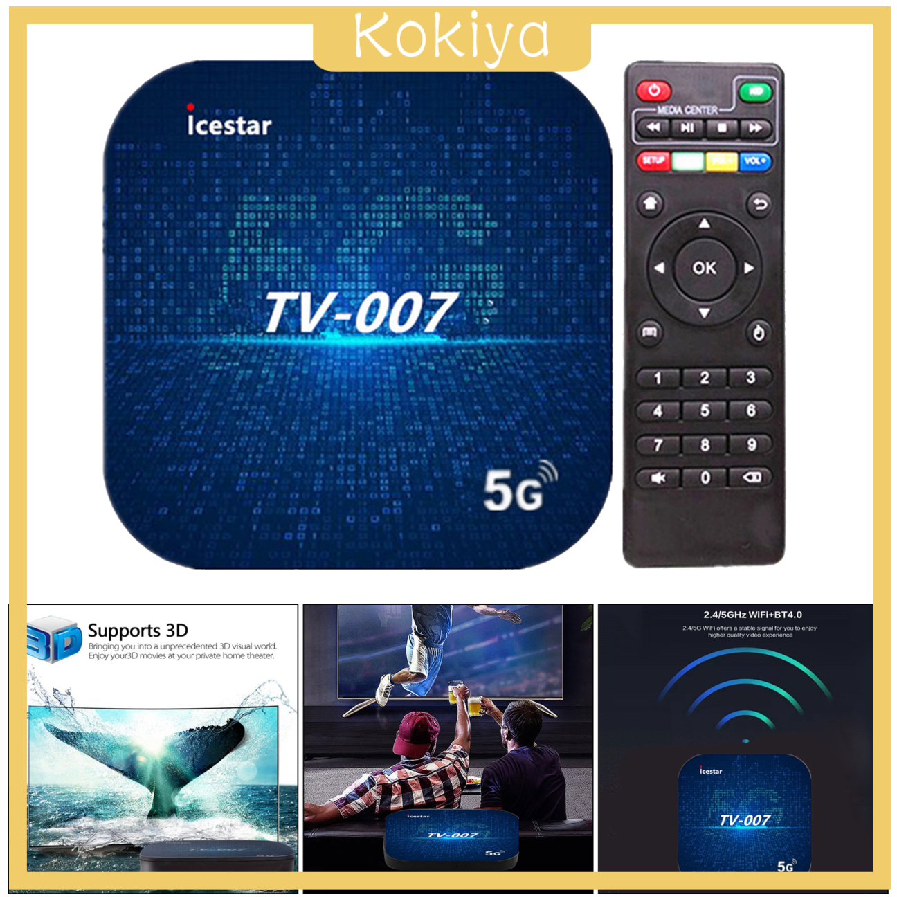 [KOKIYA]Smart Android 9.0 TV Box Android Box 5G Dual WiFi BT HDMI 2.0 Remote Control