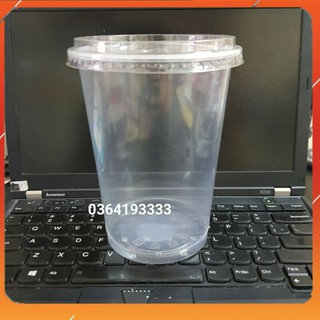 Set 25 cốc nhựa 1 lít có nắp phẳng ukp ly nhựa trà sữa cốc khổng lồ trà chanh trà tắc