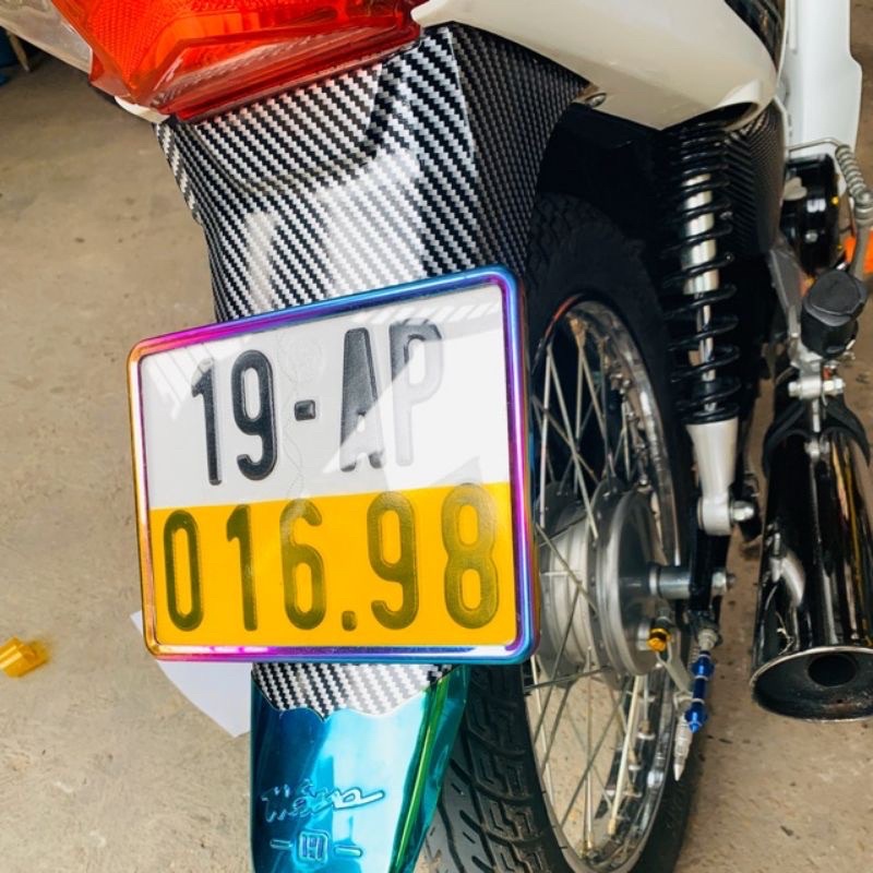 decal vàng dán biển số , dán pha xe