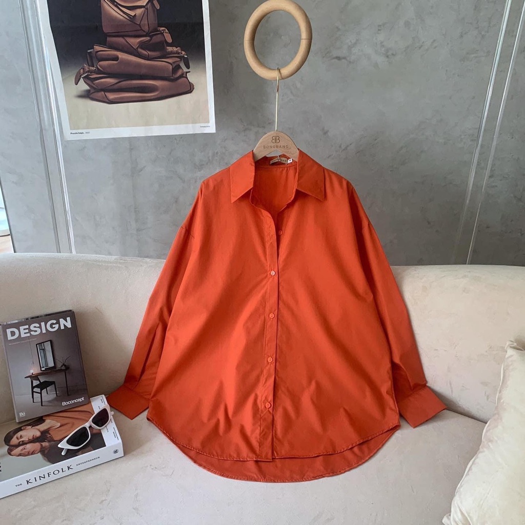 Áo Sơ Mi màu siêu hot trend dáng rộng basic cho nữ