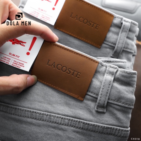 Quần Jean Nam LACOSTE CX018 BASIC Màu Xám Nhạt Form SlimFit mềm mại co và giãn Hàng Xuất Xịn Có Big Size