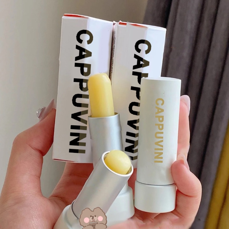 Tuýp Son Dưỡng Môi Vị Đào Màu Trắng Thương Hiệu Cappuvini