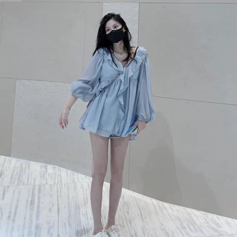 Áo kiểu voan giấu quần xinh xắn nhẹ nhàng kèm hình thật 4 hình cuối
