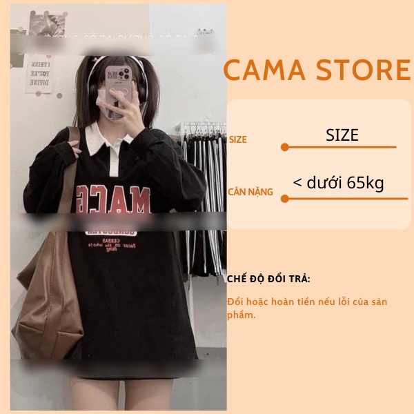 Áo polo nam nữ dài tay form rộng CAMA STORE M441