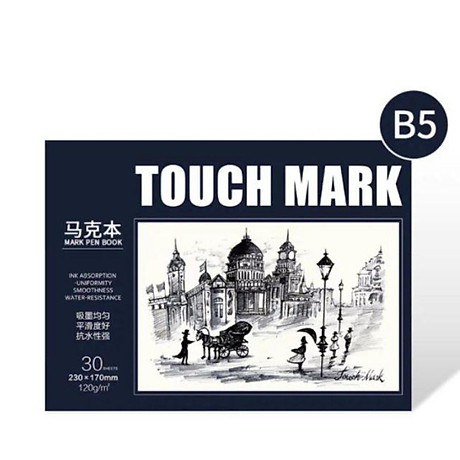 Sổ Vẽ Touch Mark chuyên dụng dành cho mỹ thuật dùng để vẽ màu nước, chì, màu kích thước B5