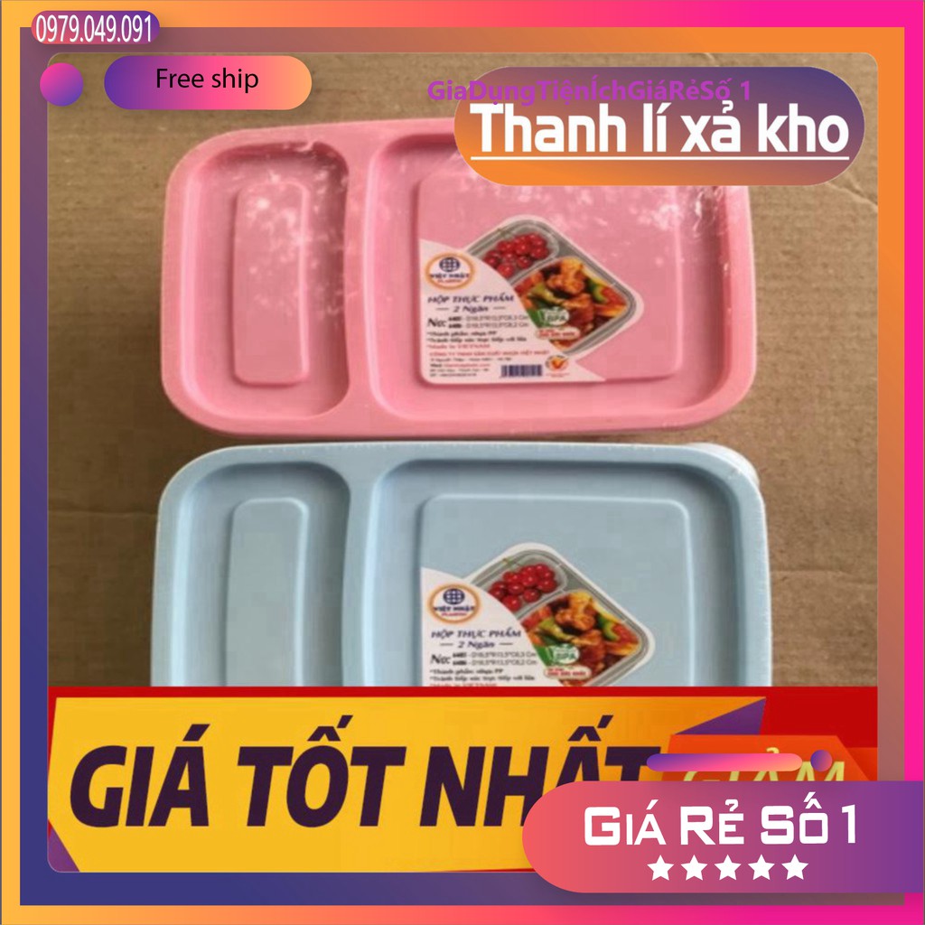 Hộp thực phẩm 2 ngăn cao cấp hàng Việt nhật