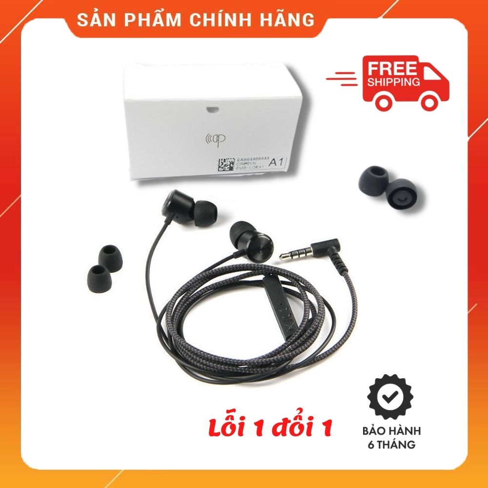 Tai Nghe Chính Hãng LG V30/V40/V50/V60 Jack Chữ L Tặng kèm Núm Tai Phụ, Âm Thanh Sống Động, Mic Không Rè