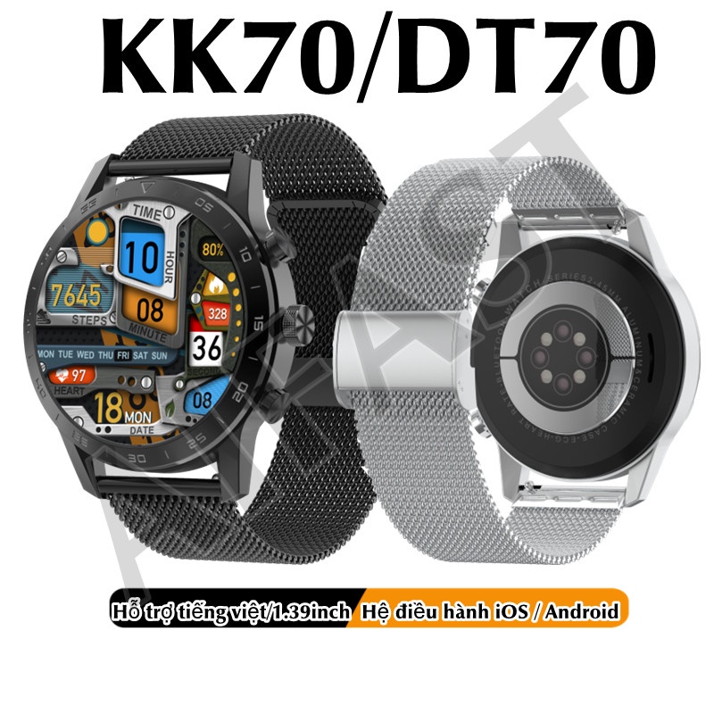 Đồng hồ thông minh DT70/KK70 1.39 Bluetooth theo dõi sức khỏe