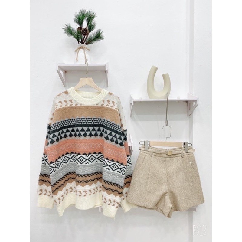 Áo len nữ, áo thổ cẩm len chất bao đẹp hàng cao cấp loại 1 mặc rất ấm form chuẩn dùng mix chân váy hay jean đều xinh | BigBuy360 - bigbuy360.vn