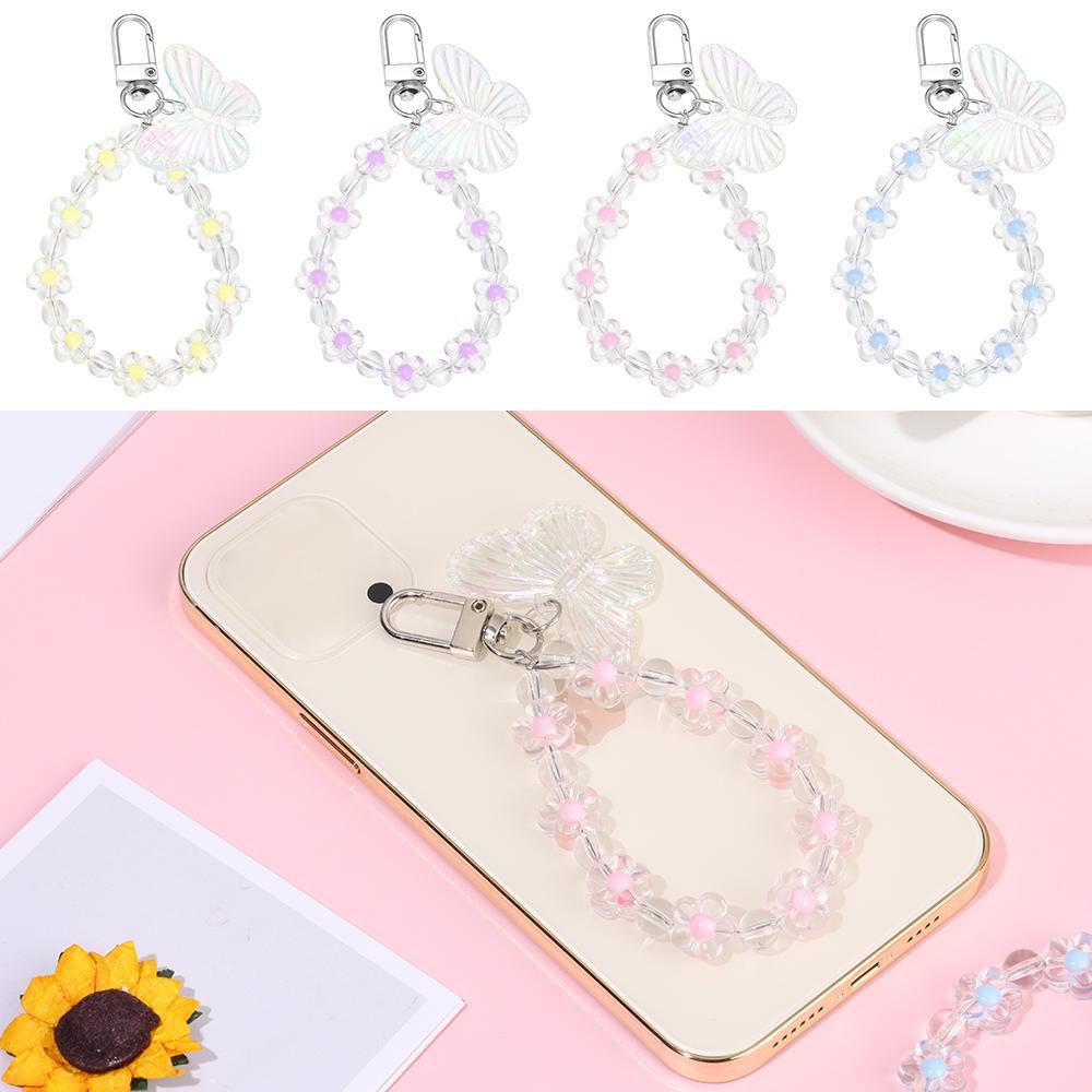 Móc Khóa Hình Bướm Trong Suốt Phối Hạt MIHAN1