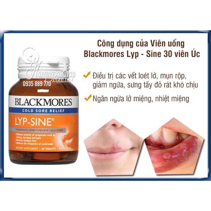 Viên Uống Lở, Loét & Nhiệt Miệng Blackmores Lyp-Sine Của Úc - 30 Viên