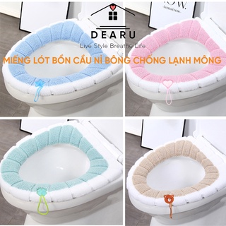Miếng lót bồn cầu nỉ bông chống lạnh mông