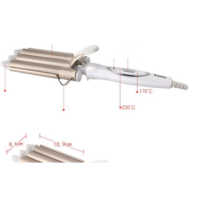 Máy Uốn Tóc 3 Trục Kemei - BX1255