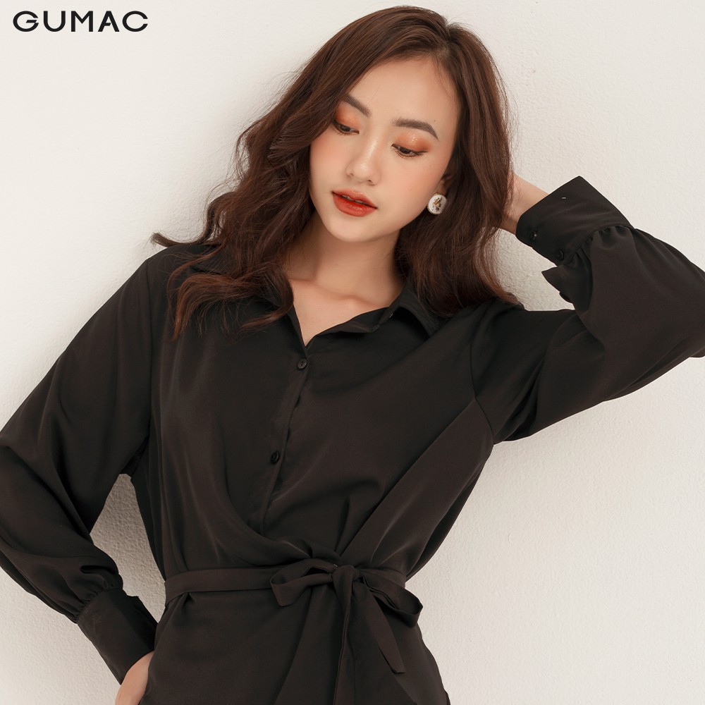 Áo sơ mi nữ cột dây GUMAC đủ màu, đủ size, sang trọng thanh lịch AB145 | BigBuy360 - bigbuy360.vn