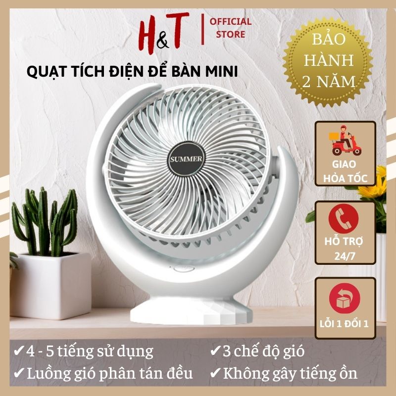 🍀𝕿𝖆̣̆𝖓𝖌 𝖈𝖆́𝖕 𝖘𝖆̣𝖈 🍀Quạt sạc tích điện có pin công suất lớn Super hình mặt trăng, 3 chế độ gió bảo hành 24 tháng