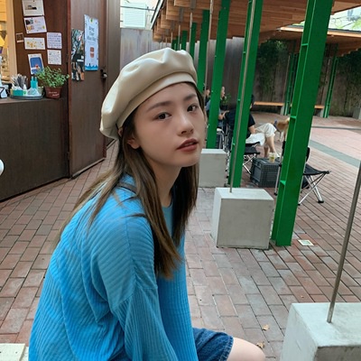 Mũ Beret da màu sáng phong cách vintage Hàn quốc
