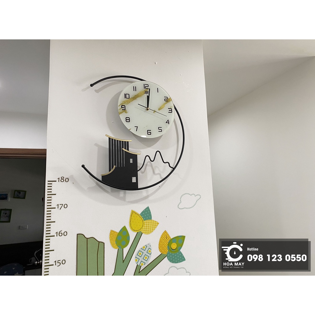 Đồng hồ treo tường trang trí decor phòng khách Bắc Âu kim trôi cao cấp KOKA JT20183A-45