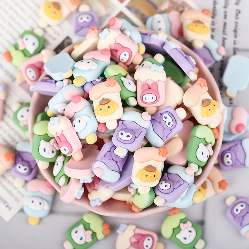 Sticker Dán Trang Trí Điện Thoại Hình Que Kem 3D Dễ Thương