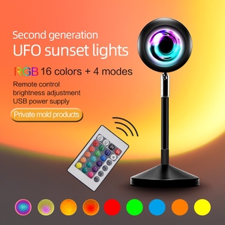 <Ready Stock> 🌈Tiktok Hot SUNSET LIGHT RGB sunset light Đèn sàn chiếu hoàng hôn/mặt trời/cầu vồng trang trí hiện đại/Sunset Projection Floor Light Rainbow Modern Led Floor Light Living Room Stand Light Bedroom Projector Floor Lamp/Đèn Led Màu Cầu Vồng