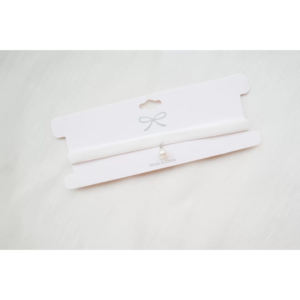 Vòng Cổ choker Nhung Trắng Đính Ngọc Trai Nhân Tạo Phong Cách Nhật Bản