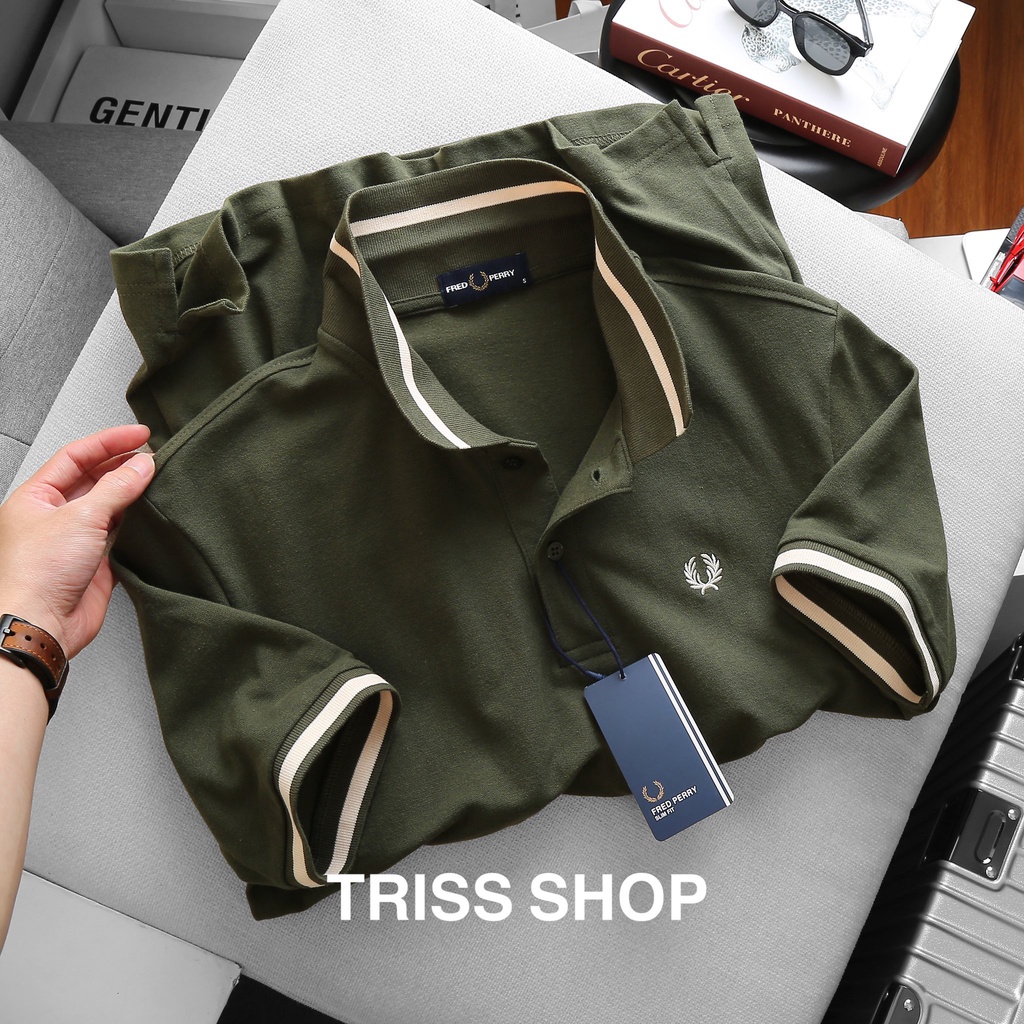 Áo polo nam ngắn tay FredPerry viền cổ 5 chất liệu cotton thoáng mát