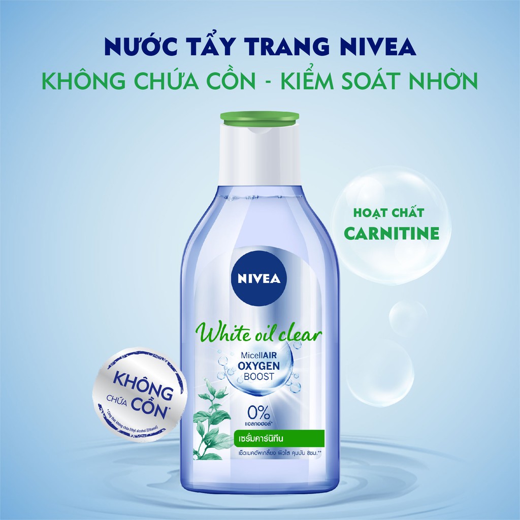 Nước Tẩy Trang Nivea White Oil Clear Giúp Sạch Nhờn Dành Cho Da Nhờn 400ml