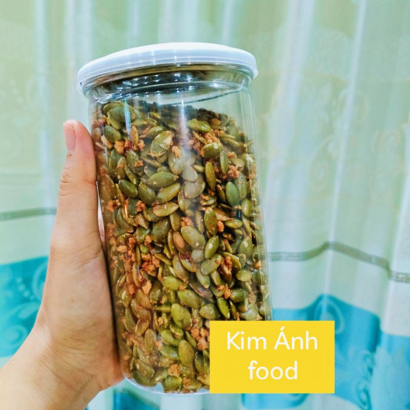 Hạt bí xanh rang tỏi ớt - Hủ 450g