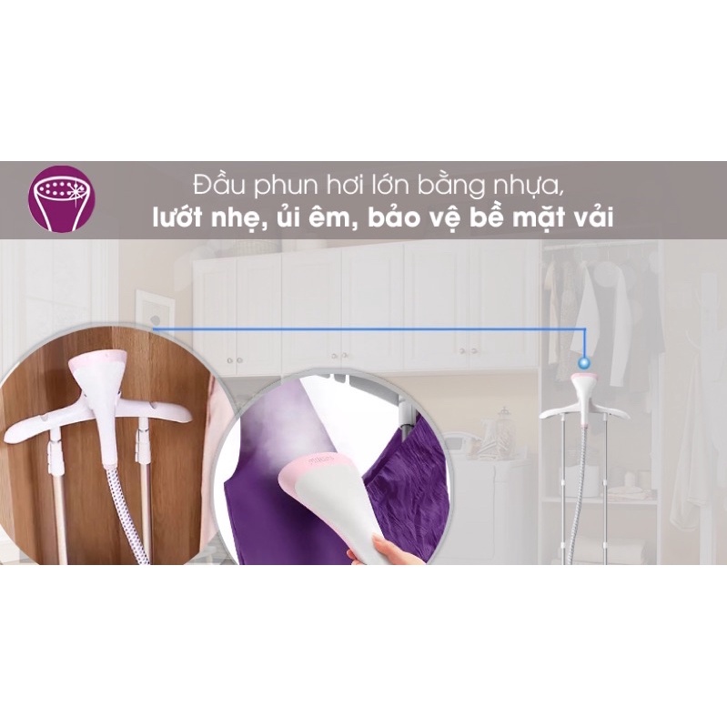 Bàn ủi hơi nước đứng Philips GC485 - công suất 1500 - 1800W mạnh mẽ - HÀNG CHÍNH HÃNG