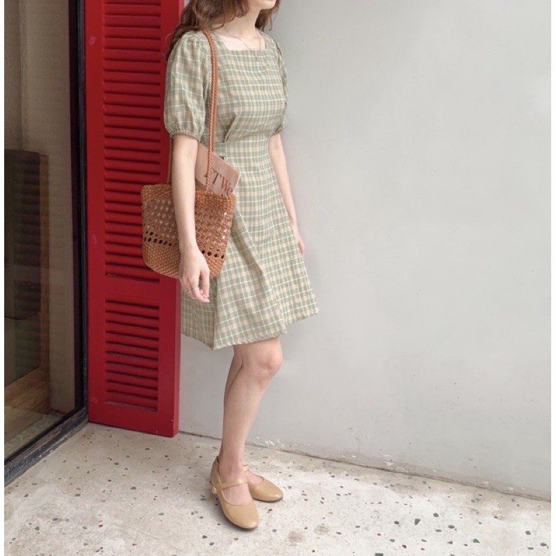 Thanh lý váy xanh caro