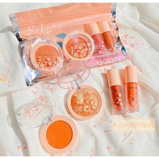 Set 4 món trang điểm 4in1 Sakura Kiss Beauty No.83290  (2 Son kem + 2 má hồng)