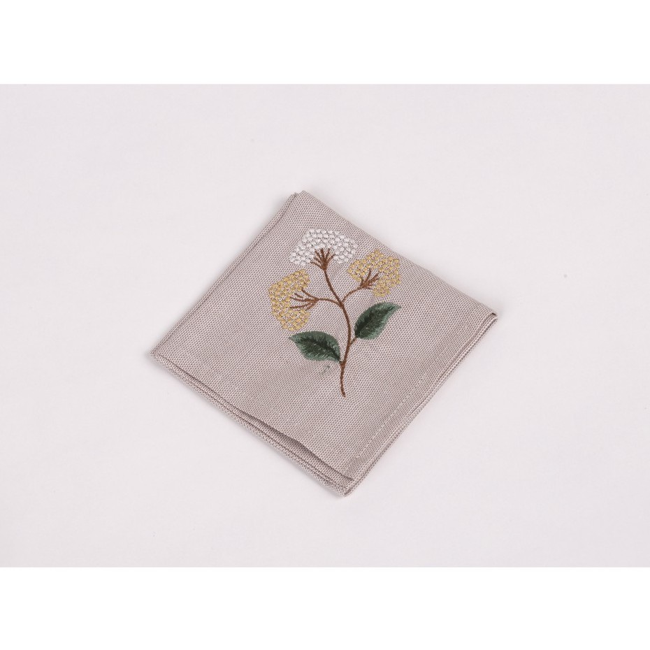 Khăn mùi xoa họa tiết hoa Sa Maison, Chất liệu Linen, Kích thước 33x33cm