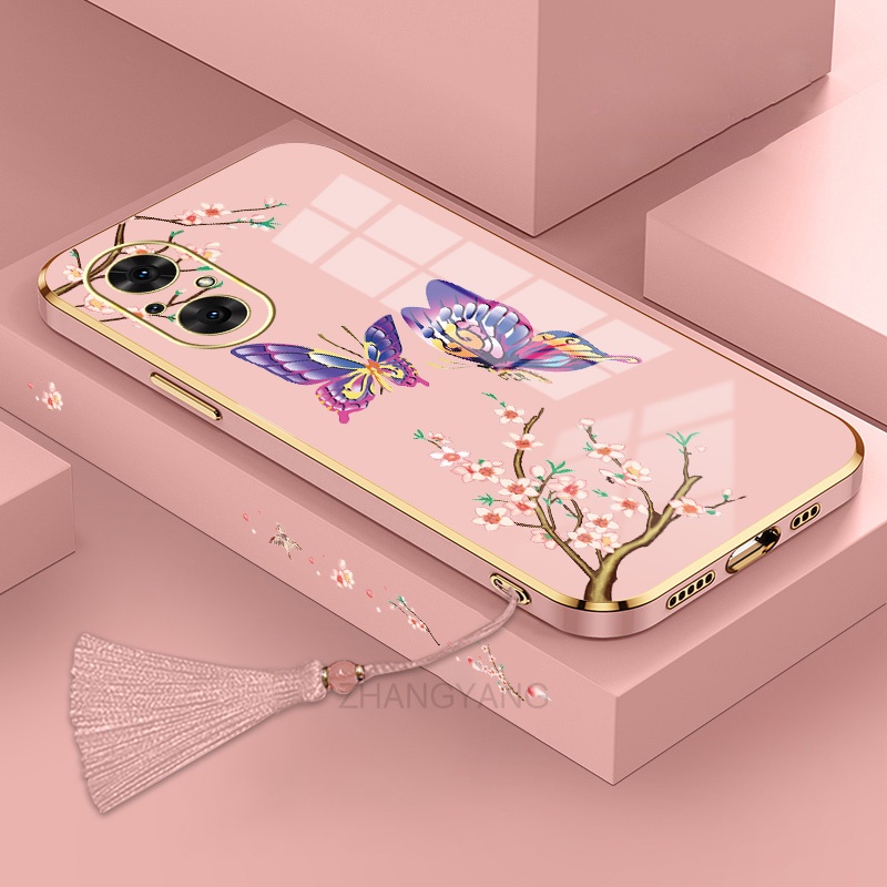 ốp lưng Huawei nova 9 se nova 9 Ốp Điện Thoại Silicon Họa Tiết Bươm Bướm Kèm Dây Đeo Cho Huawei nova 9 se nova 9